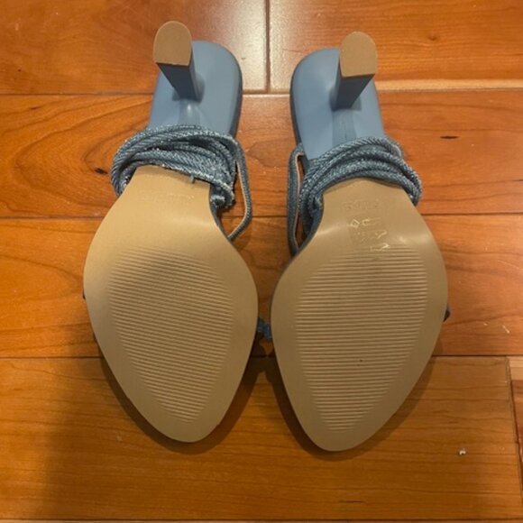 Alohas Kendra Bloom Denim Blue Tie Strap Sandals - Women's EU 37 - Picture 8 of 13